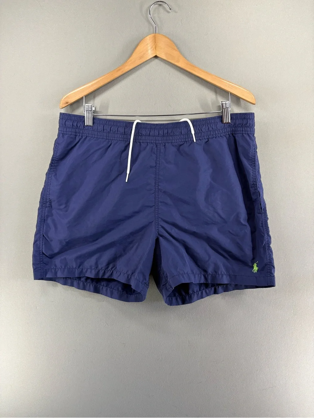 Vintage Polo Ralph Lauren Nylon Swimming Lined Trunks Shorts Navy Mens Size M